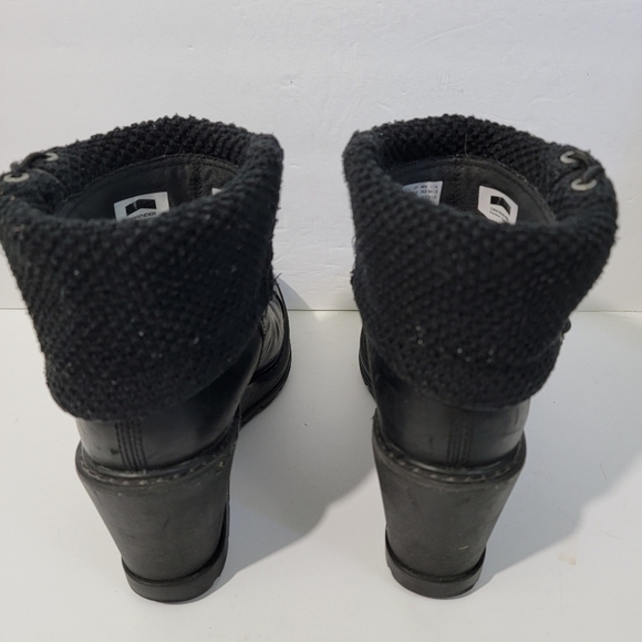 Timberland Defender Repellent System Women Platform Booties Sz 7.5 Black Leather - Picture 4 of 12